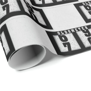 Papel De Presente Odômetro Preto para 70º Aniversário