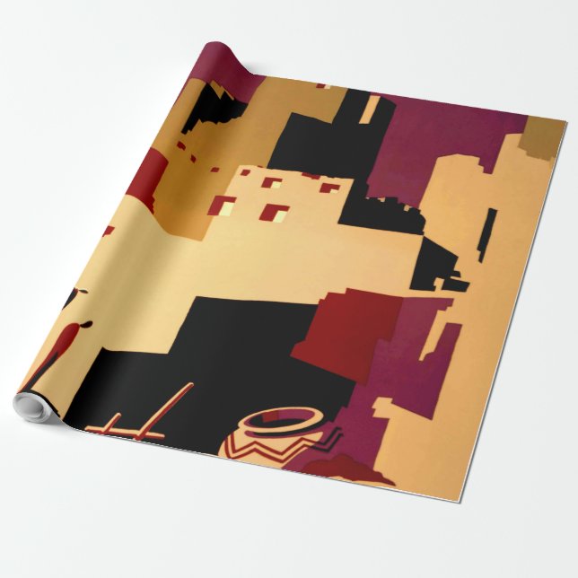 Papel De Presente Oeste do Sudoeste Pueblo WPA Nacional (Desenrolado)
