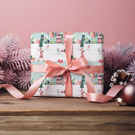 Papel De Presente Oficina de Elfo do Polo Norte Vila Rosa Papai Noel
