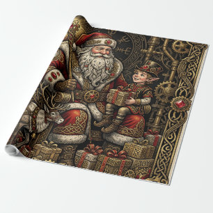 Papel De Presente Oficina do Papai Noel Steampunk