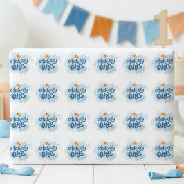 Papel De Presente Ofishally One Fishing Pattern Boy 1st Birthday
