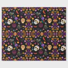 Papel De Presente Ofrenda - Calavera Garden Wrappaper