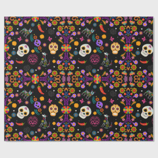 Papel De Presente Ofrenda - Calavera Garden Wrappaper