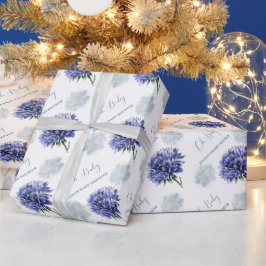 Papel De Presente Oh chá de fraldas floral azul bebê