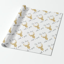 Papel De Presente Oh Deer, Que Ano! Feriado de Natal engraçado