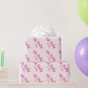 Papel De Presente Oh Menina Personalizada Rosa Menina