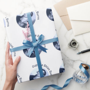 Papel De Presente Oidhche Bhlas Burns Azul Gaélico