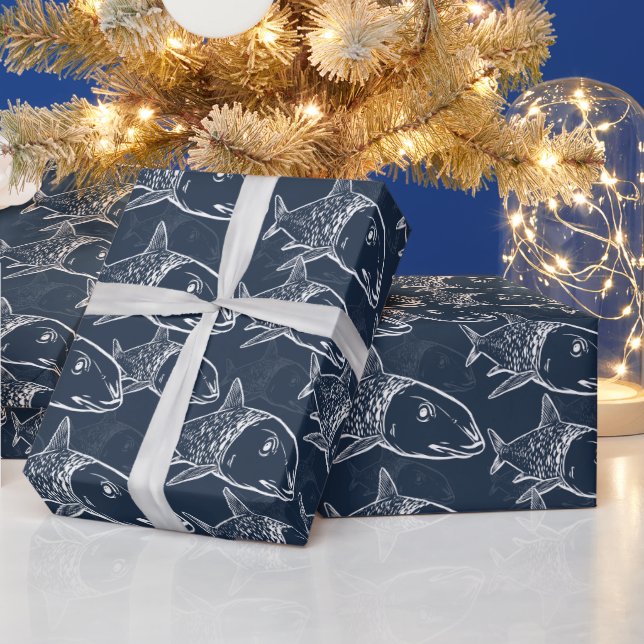 Papel De Presente Oio - Padrão de impressão de peixe-porco havaiano (Feriados)