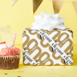 Papel De Presente Oitava e Elegante 80 de Aniversário Dourado Negro