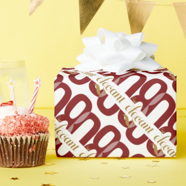 Papel De Presente Oitava e Elegante 80 Ruby Red Gift (Festa de aniversário)