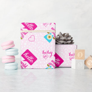 Papel De Presente Olá, Menina Rosa Rosa Bonita ou Personalizar