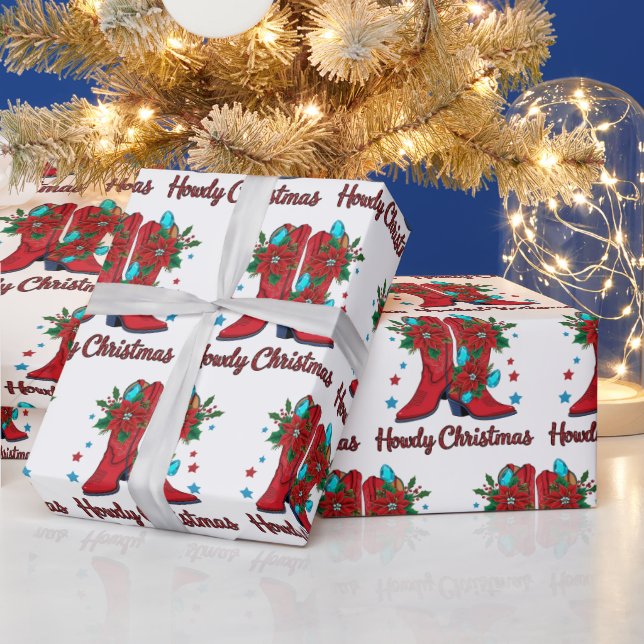 Papel De Presente Olá Natal Botas (Feriados)