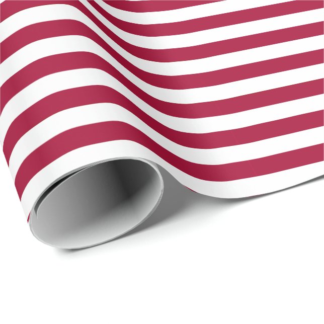 Papel De Presente Old Glory Faixa Vermelha (escala pequena 0.5”) (Ponta do rolo)