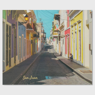 Papel De Presente Old San Juan Cobblestone Street Photography