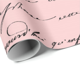 Papel De Presente Old Script Paris Mauve Lilac Blush Royal
