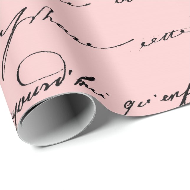 Papel De Presente Old Script Paris Mauve Lilac Blush Royal (Ponta do rolo)
