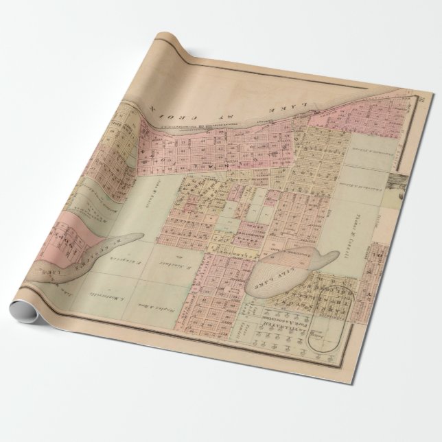 Papel De Presente Old Stillwater MN Map (1874)  (Desenrolado)
