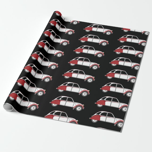 Papel De Presente Oldtimer 2CV Dolly Rot (Desenrolado)