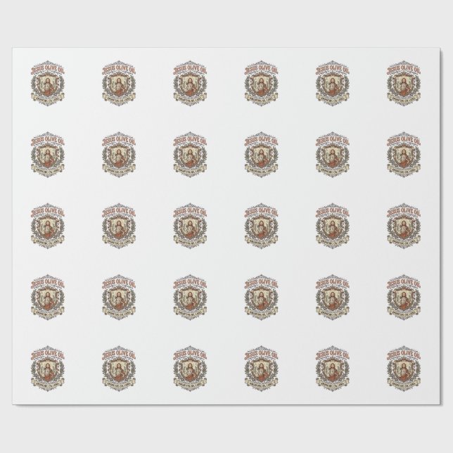 Papel De Presente Óleo de Oliveira Jesus Óleo de Unção Rótulo Jesus  (Aberto)