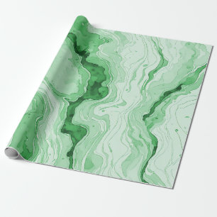 Papel De Presente Olhar Ágata Verde Floresta Druzy