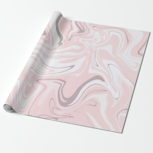 Papel De Presente Olhar de mármore branco e rosa minimalista elegan