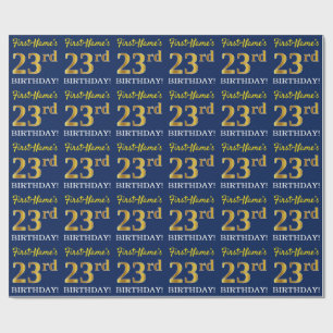 Papel De Presente Olhar Dourado azul, de imitação "2ó ANIVERSÁRI