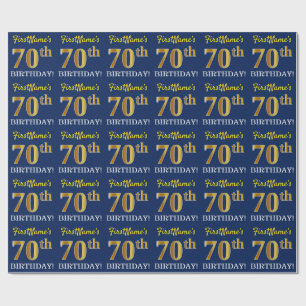 Papel De Presente Olhar Dourado azul, de imitação do "ANIVERSÁRIO