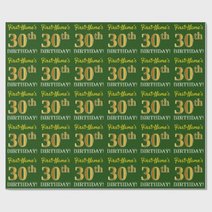 Papel De Presente Olhar Dourado verde, de imitação "aniversário d