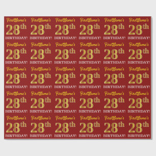 Papel De Presente Olhar Dourado vermelho, de imitação "28o