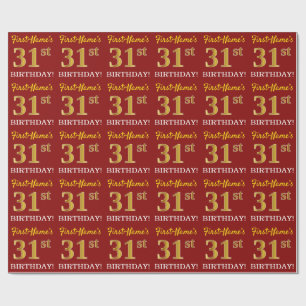 Papel De Presente Olhar Dourado vermelho, de imitação "3ø