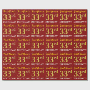 Papel De Presente Olhar Dourado vermelho, de imitação "3ó