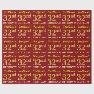 Papel De Presente Olhar Dourado vermelho, de imitação "3ò