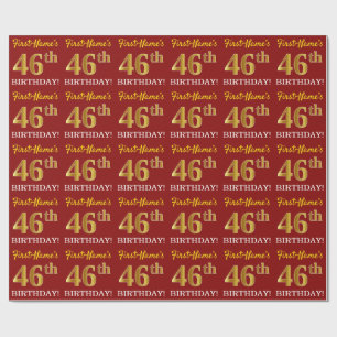 Papel De Presente Olhar Dourado vermelho, de imitação "46th