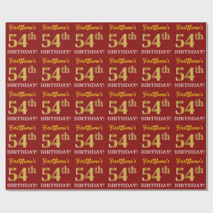Papel De Presente Olhar Dourado vermelho, de imitação "54th