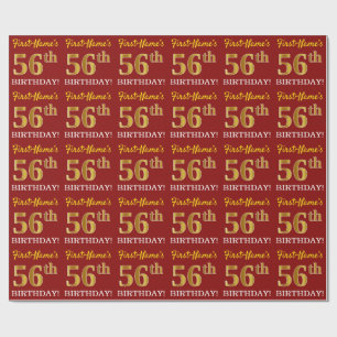 Papel De Presente Olhar Dourado vermelho, de imitação "56th