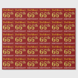 Papel De Presente Olhar Dourado vermelho, de imitação "66th