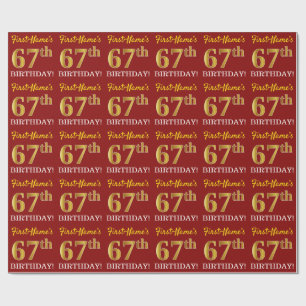 Papel De Presente Olhar Dourado vermelho, de imitação "67th