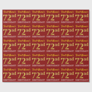Papel De Presente Olhar Dourado vermelho, de imitação "72nd