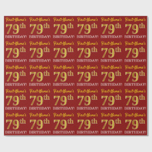 Papel De Presente Olhar Dourado vermelho, de imitação "79.o