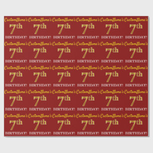 Papel De Presente Olhar Dourado vermelho, de imitação "7o