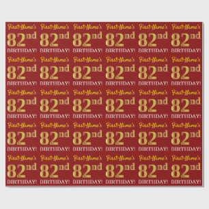 Papel De Presente Olhar Dourado vermelho, de imitação "82nd