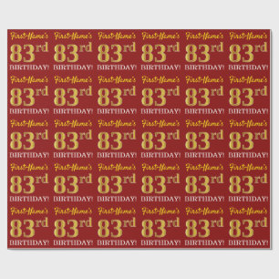 Papel De Presente Olhar Dourado vermelho, de imitação "83rd