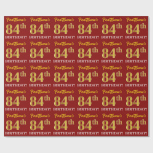 Papel De Presente Olhar Dourado vermelho, de imitação "84th