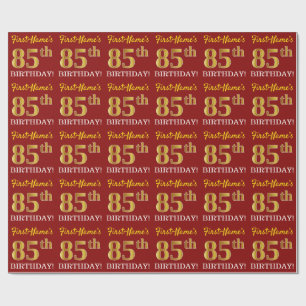 Papel De Presente Olhar Dourado vermelho, de imitação "85th