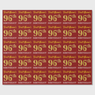 Papel De Presente Olhar Dourado vermelho, de imitação "96th