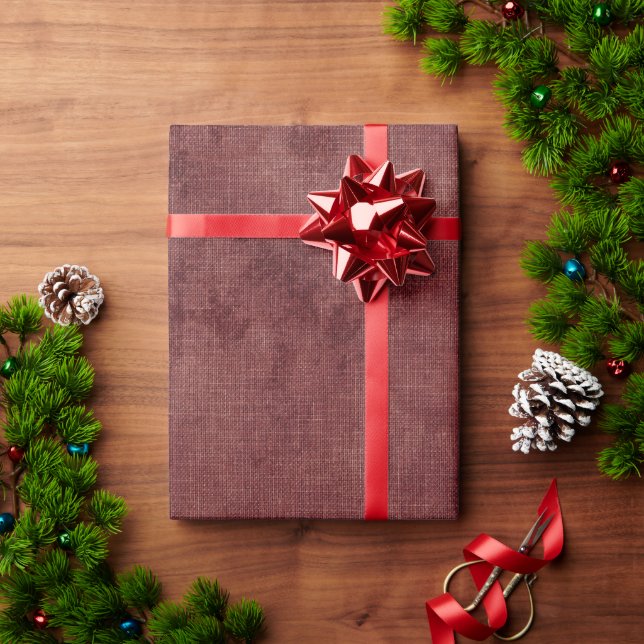 Papel De Presente Olhar Red Linen da Borda (Presente de Natal)
