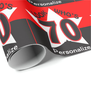 Papel De Presente Olhe quem é 70 personaliza - aniversário