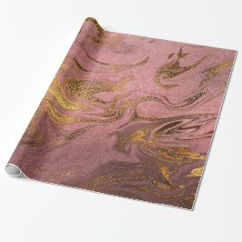 Papel De Presente Olho elegante de ouro e rosa