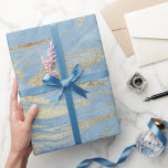 Papel De Presente Olho elegante de ouro moderno e de mármore azul<br><div class="desc">Belo design com ouro falso e mármore azul.</div>