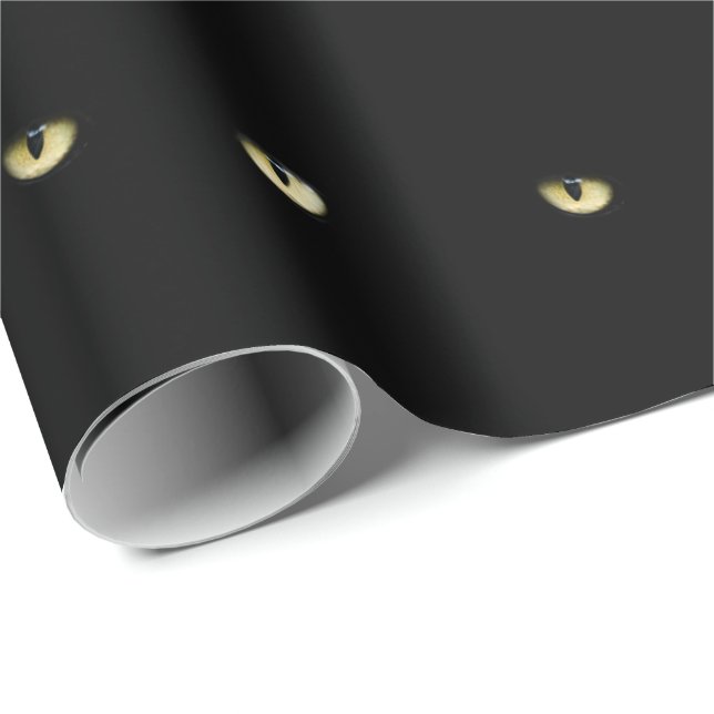 Papel De Presente Olhos de gato preto | o Dia das Bruxas (Ponta do rolo)